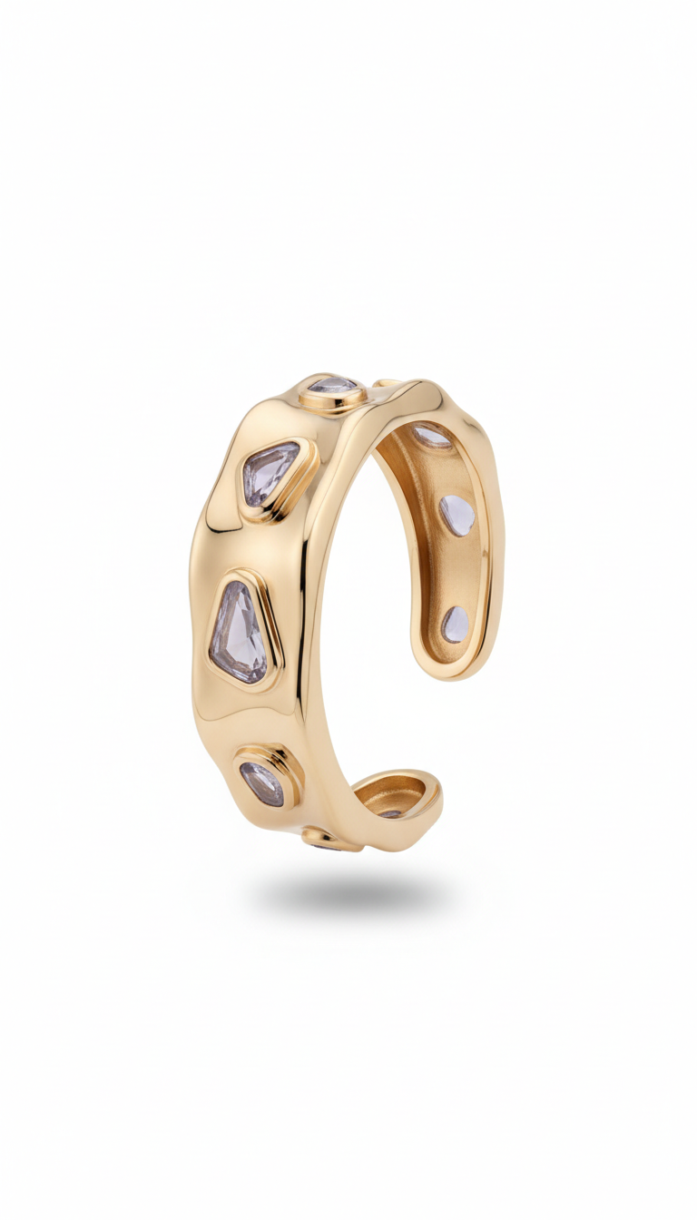 Champagne Gold Sculptural Cuff