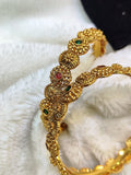 Antique Temple Jewelry Bangles with Ruby & Emerald Stones