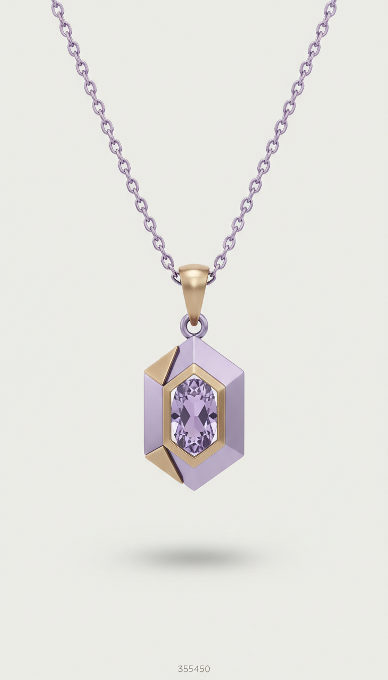 Lavender Steel Pendant Necklace
